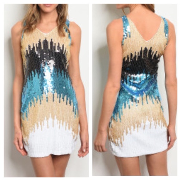 ✨2019✨”THE INFLUENCER”✨SEQUIN STRETCHY SHIFT DRESS - Picture 3 of 7